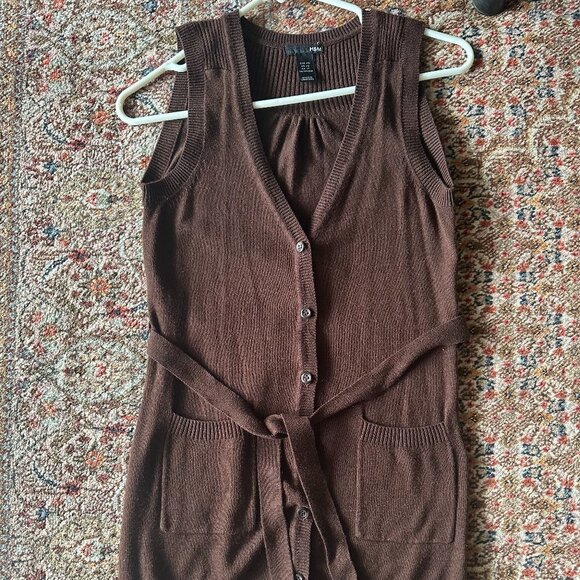 H&M lightweight long vest XS with Waist Belt - Picture 1 of 12